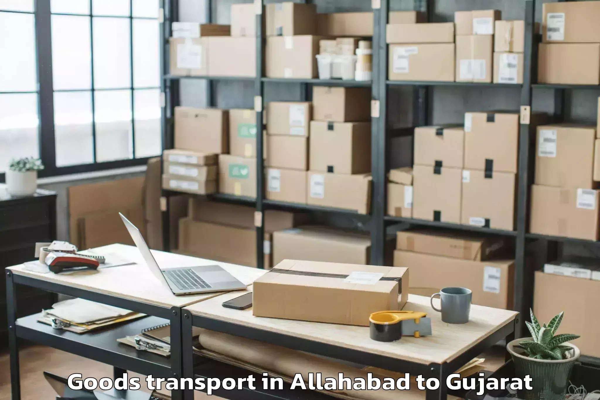 Professional Allahabad to Dhari Goods Transport